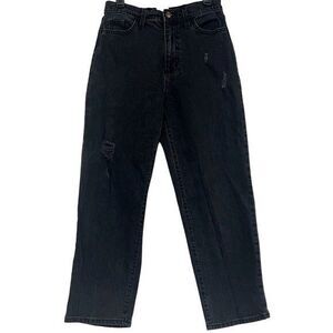 Universal Threads Vintage Straight Womens Black Distressed Jeans Size 6/28R
